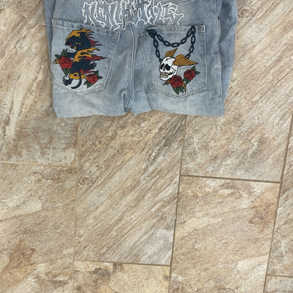 Baggy jeans Pack Contins 2 Jeans From Ninth Hall Both with embroidery